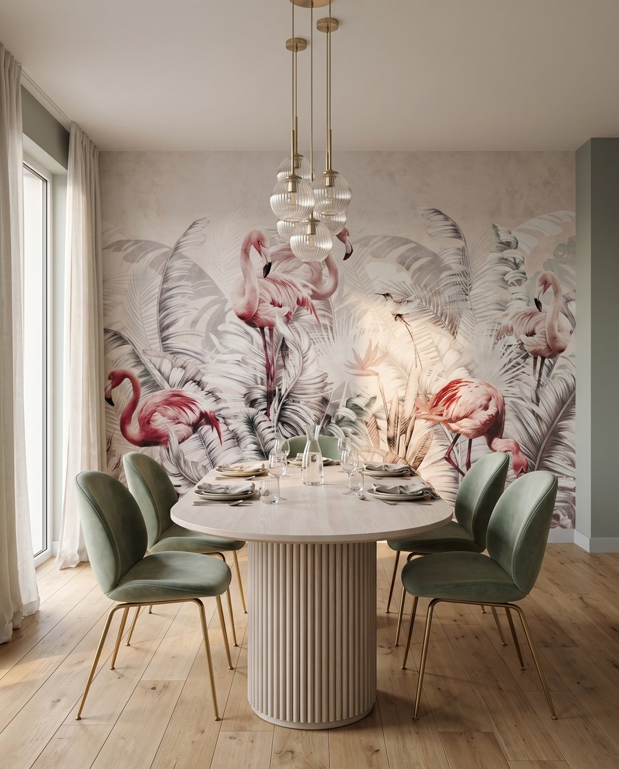 Flamingos zwischen grauen Zweigen — Interieur 5