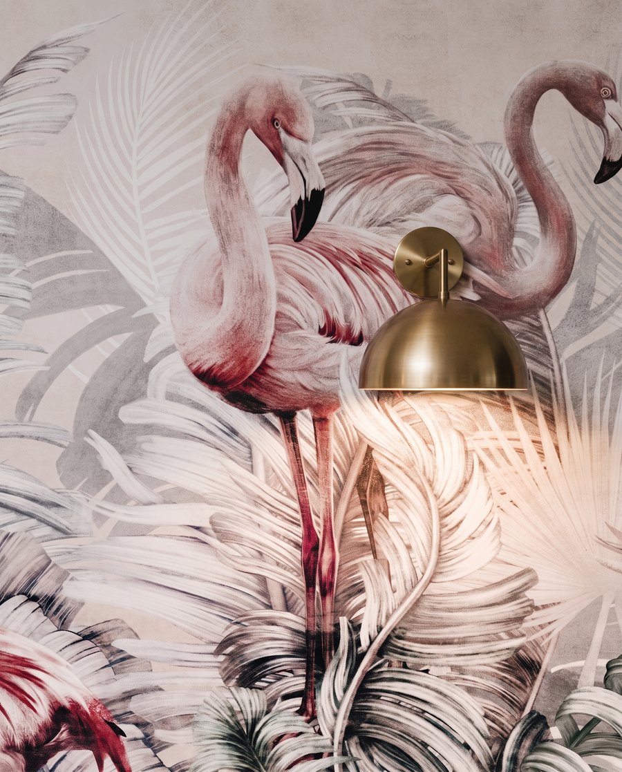 Flamingos zwischen grauen Zweigen — Detail