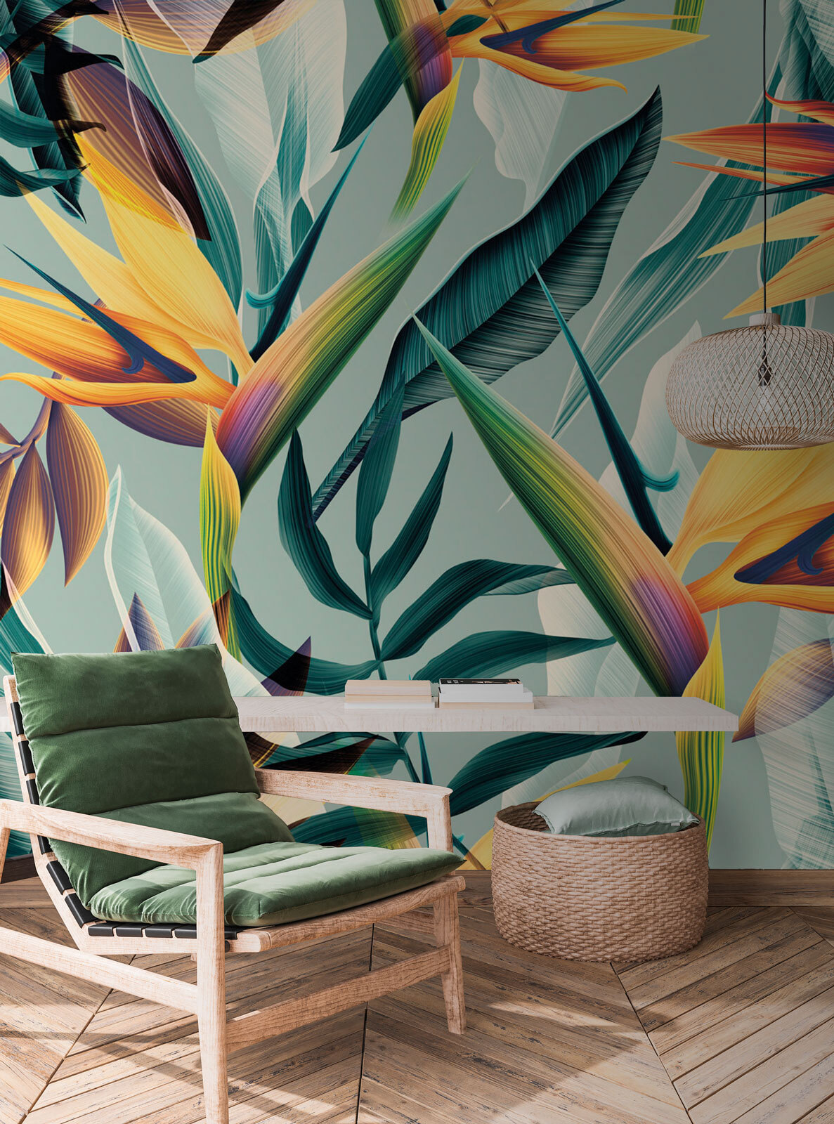 Bunte Blüten und Blätter — Interieur 4