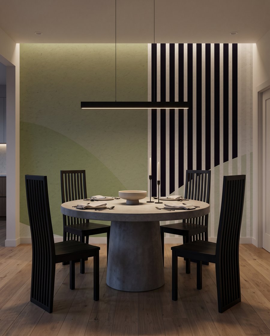 Streifen zwischen runden Formen — Interieur 5