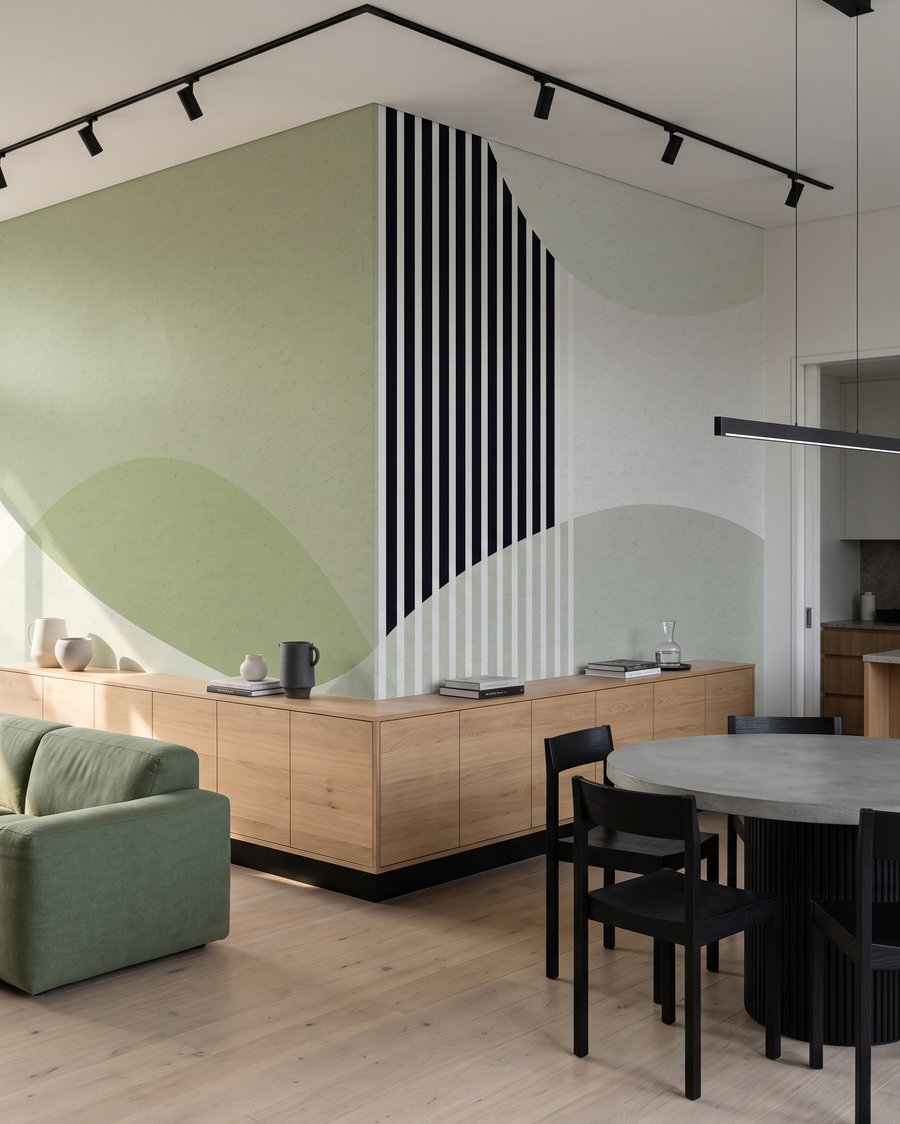 Streifen zwischen runden Formen — Interieur 6