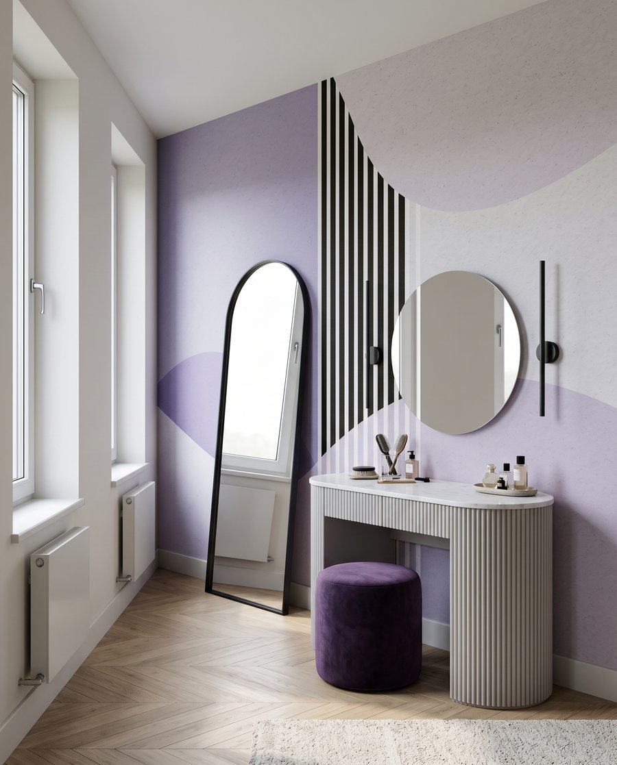 Streifen zwischen runden Formen — Interieur 1