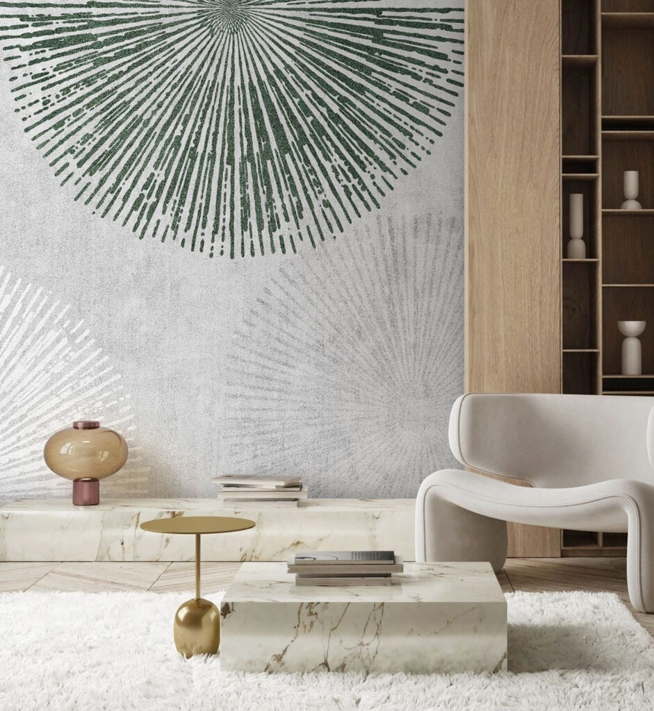 Weiß-grüne Fächer — Interieur 1