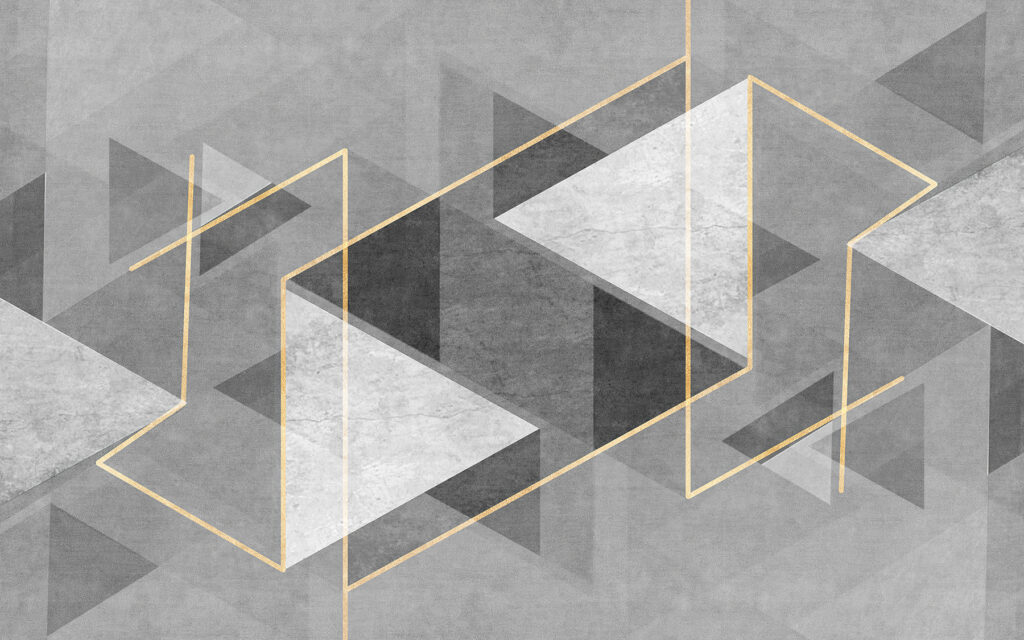 Dreiecke in grauer Tiefe — ganzes Design