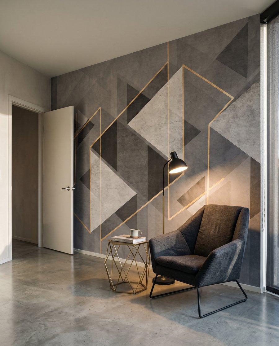 Dreiecke in grauer Tiefe — Interieur 3
