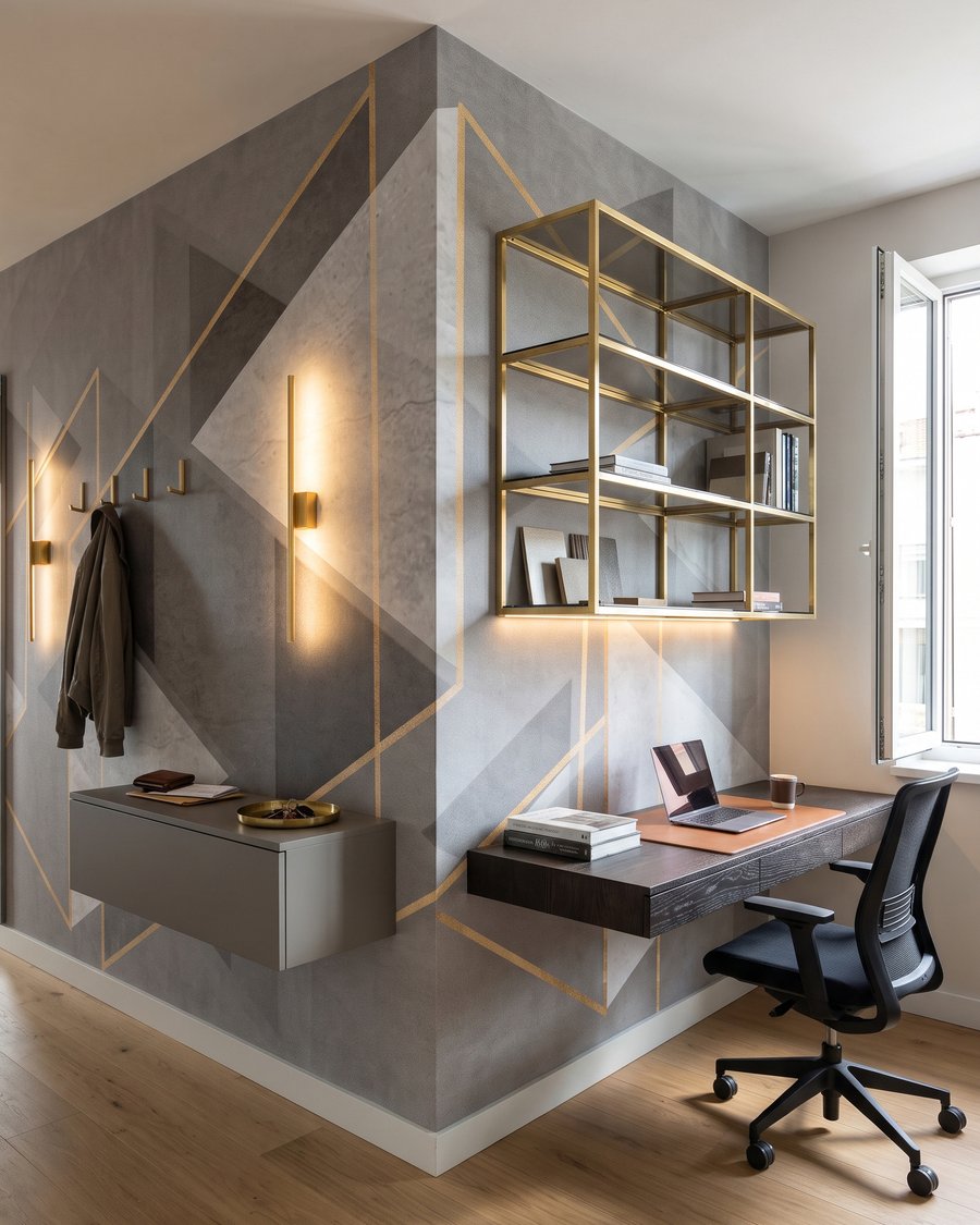 Dreiecke in grauer Tiefe — Interieur 7