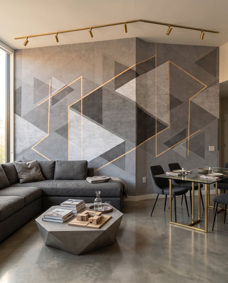Dreiecke in grauer Tiefe — Interieur 9