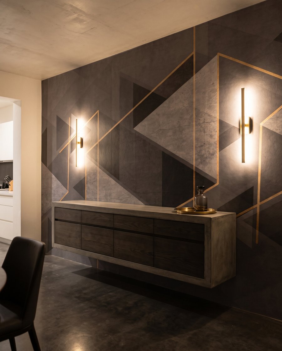 Dreiecke in grauer Tiefe — Interieur 10