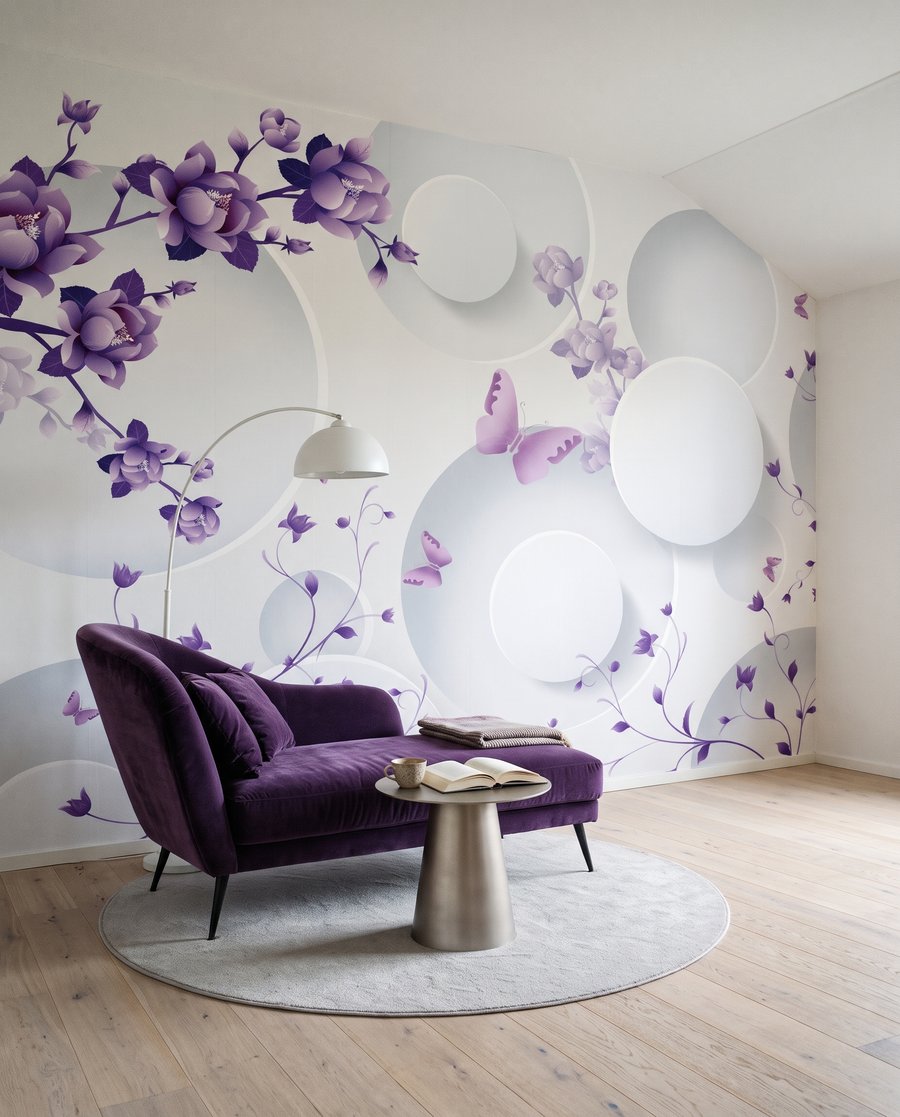 Lila Blüten zwischen Kreisen — Interieur 3