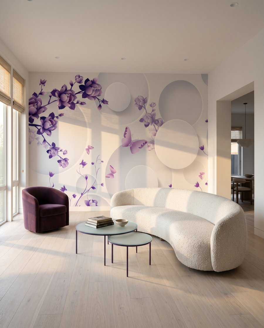 Lila Blüten zwischen Kreisen — Interieur 4