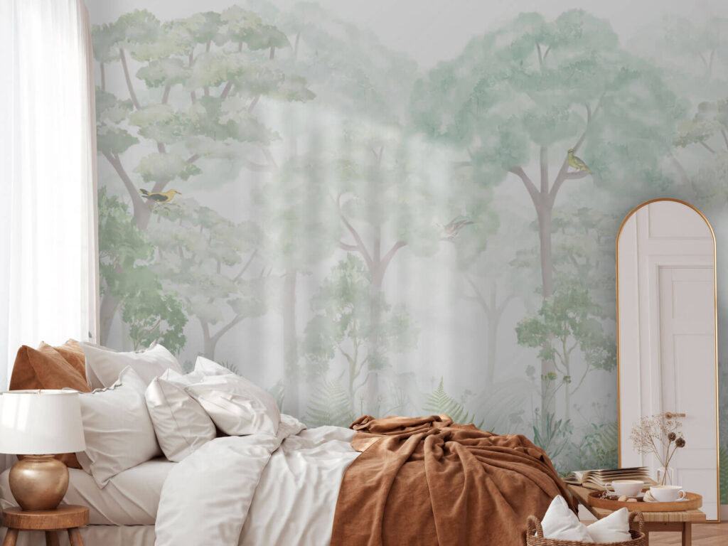 Helle Bäume über Blüten — Interieur 1