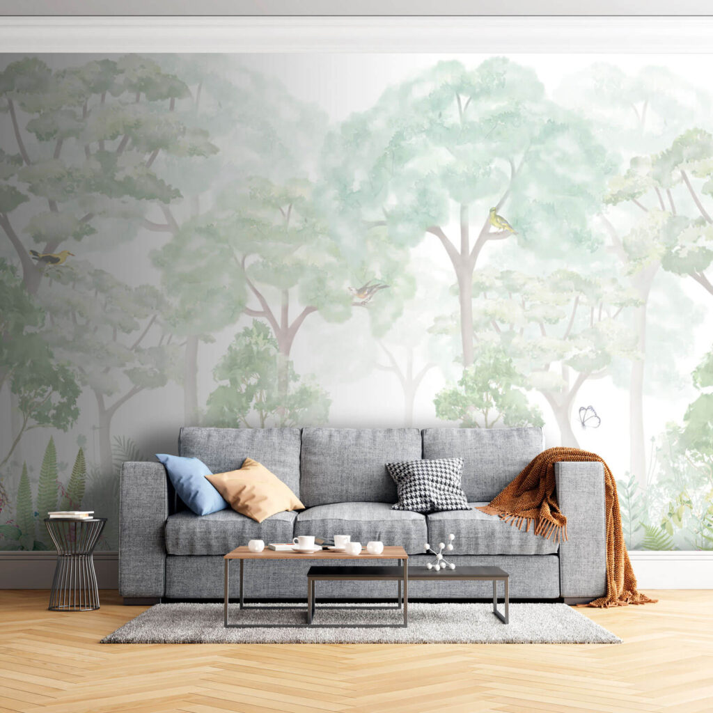Helle Bäume über Blüten — Interieur 2