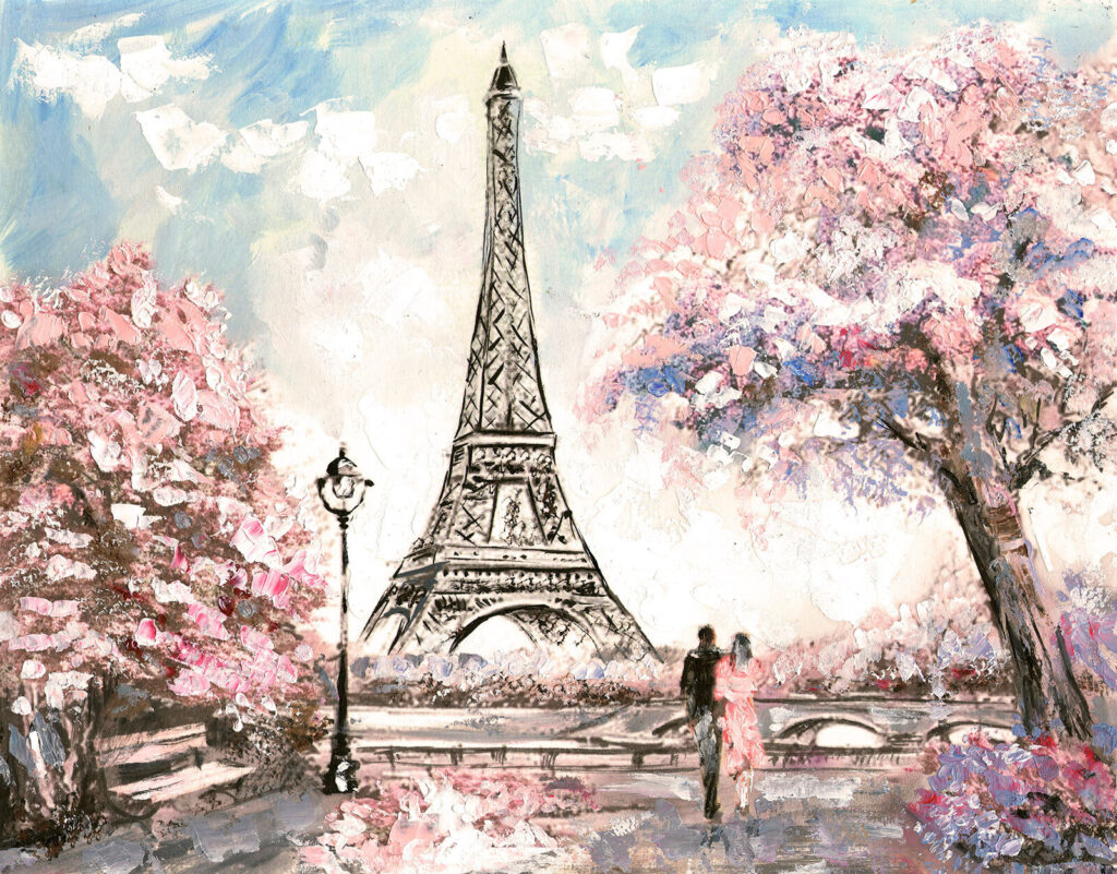 Eiffelturm in Blüte — ganzes Design