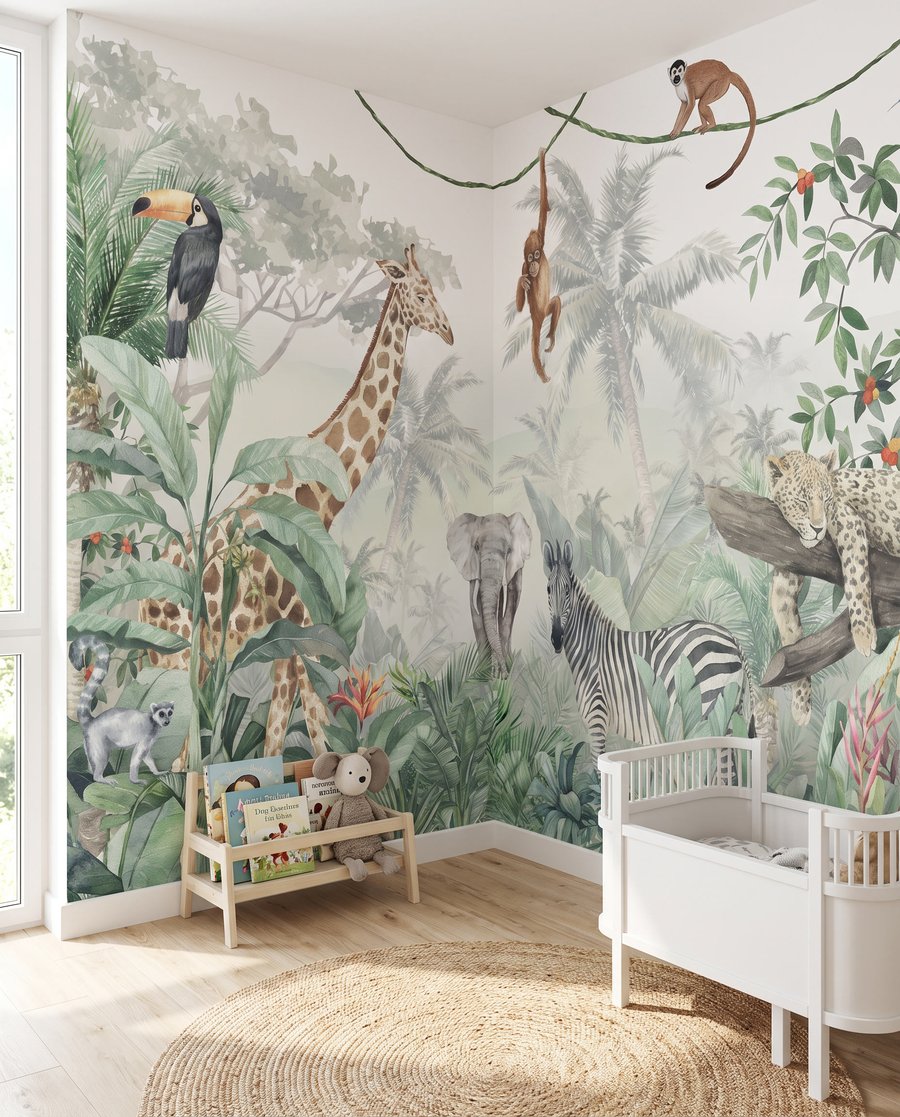 Fototapete in einem kleinen Kinderzimmer