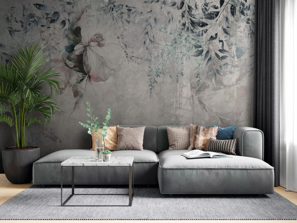 Blüten auf verwittertem Grund — Interieur 1