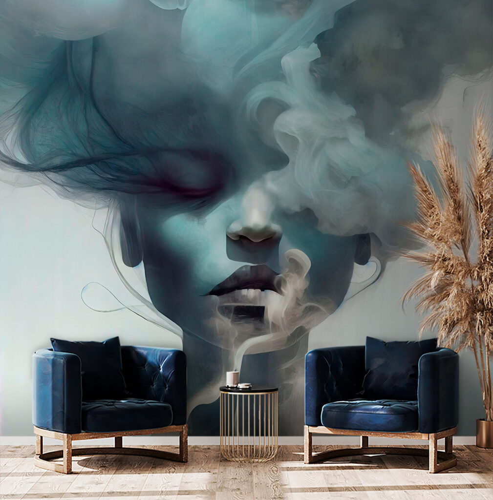 Gesicht hinter blauen Wolken — Interieur 3