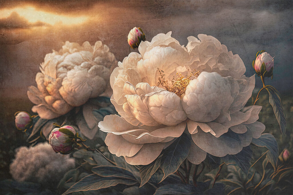 Blüten im sanften Licht — ganzes Design