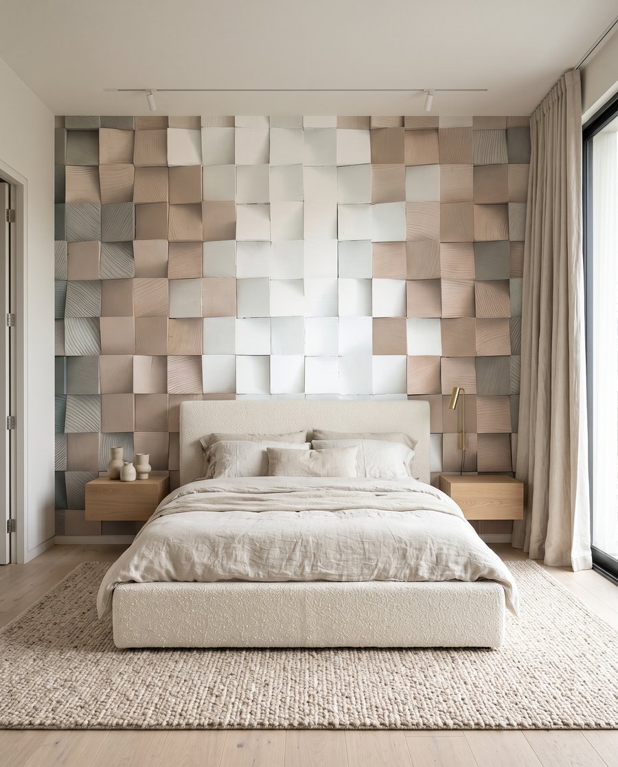 Wand aus gefalteten Quadraten — Interieur 2