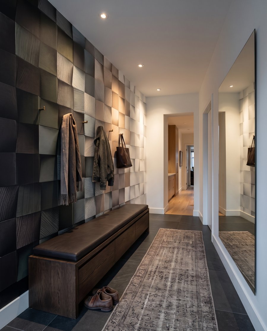 Wand aus gefalteten Quadraten — Interieur 6