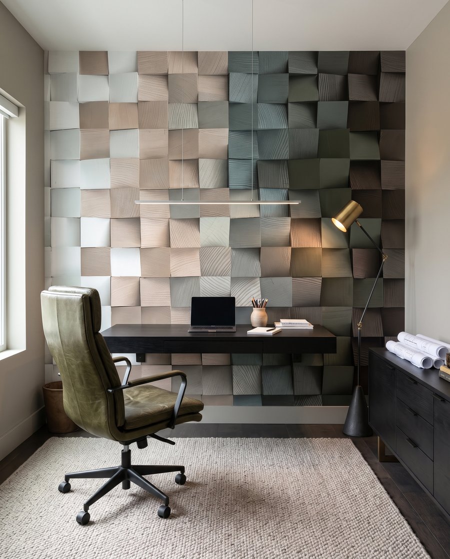Wand aus gefalteten Quadraten — Interieur 8