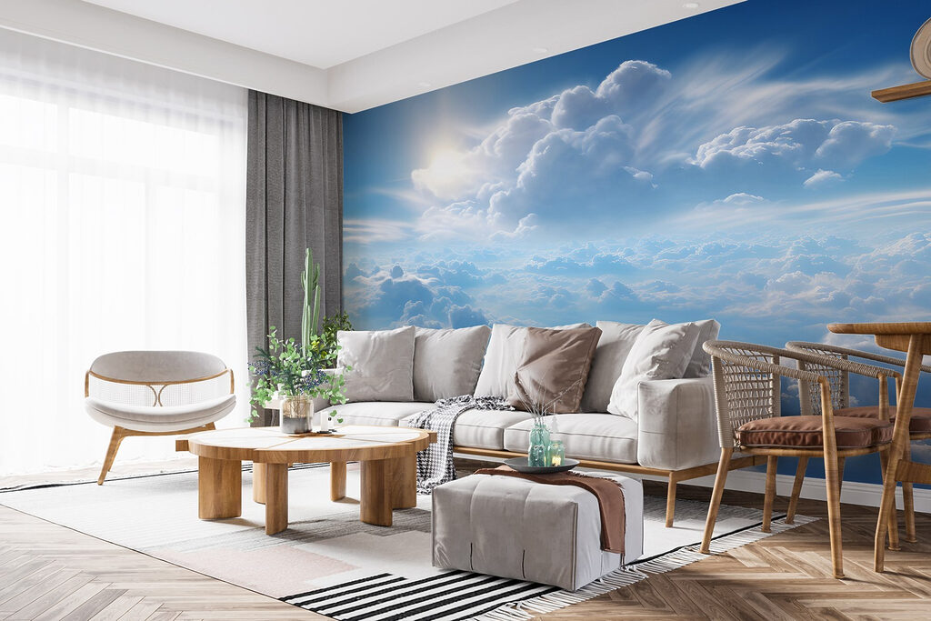 Sonne über den Wolken in einem Interieur