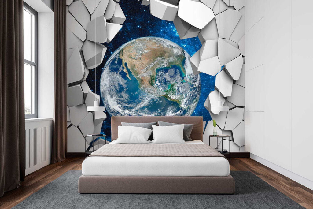 Die Erde bricht durch in einem Interieur