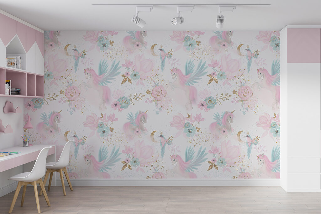 Rosa Vögel und Blüten — Interieur 3