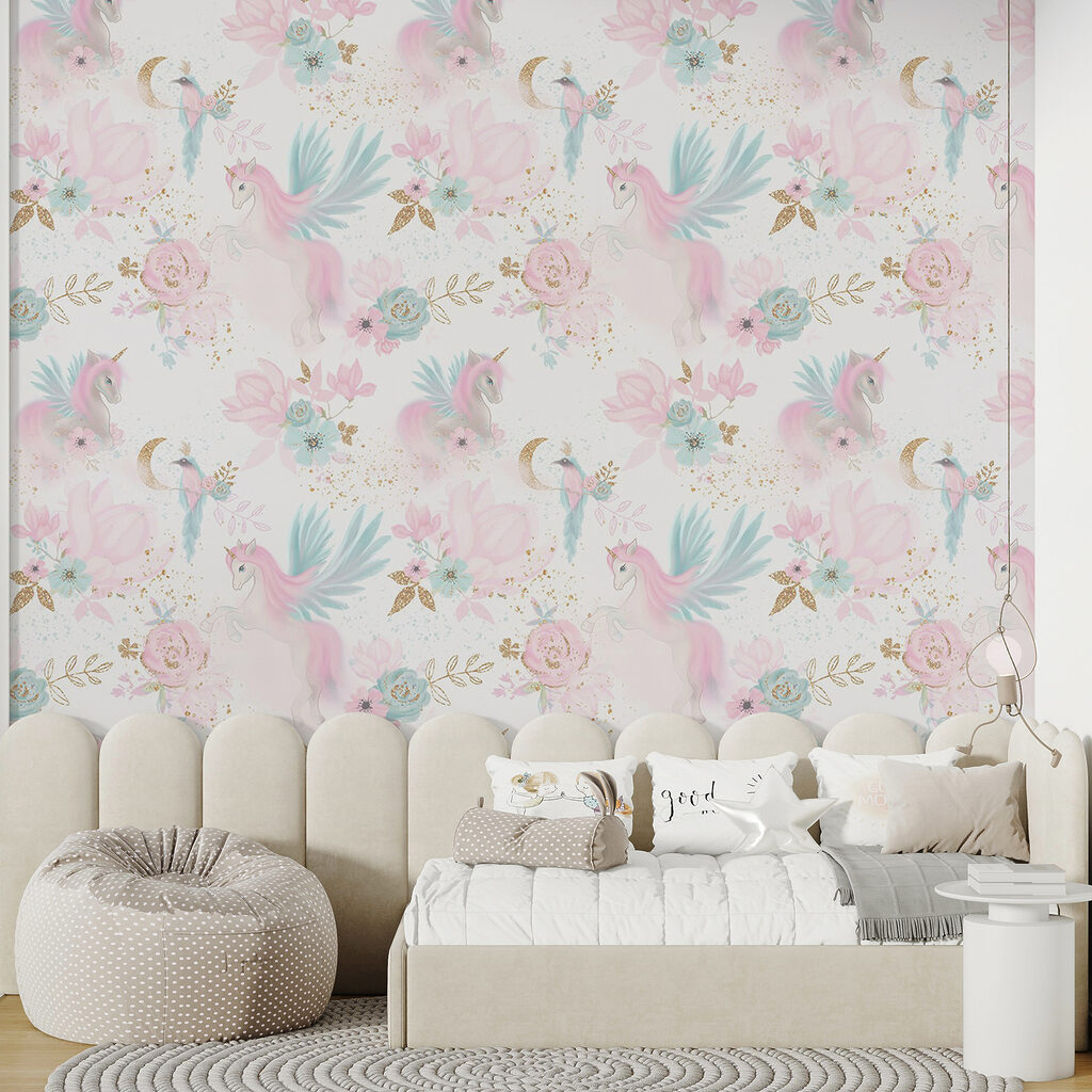 Rosa Vögel und Blüten — Interieur 2