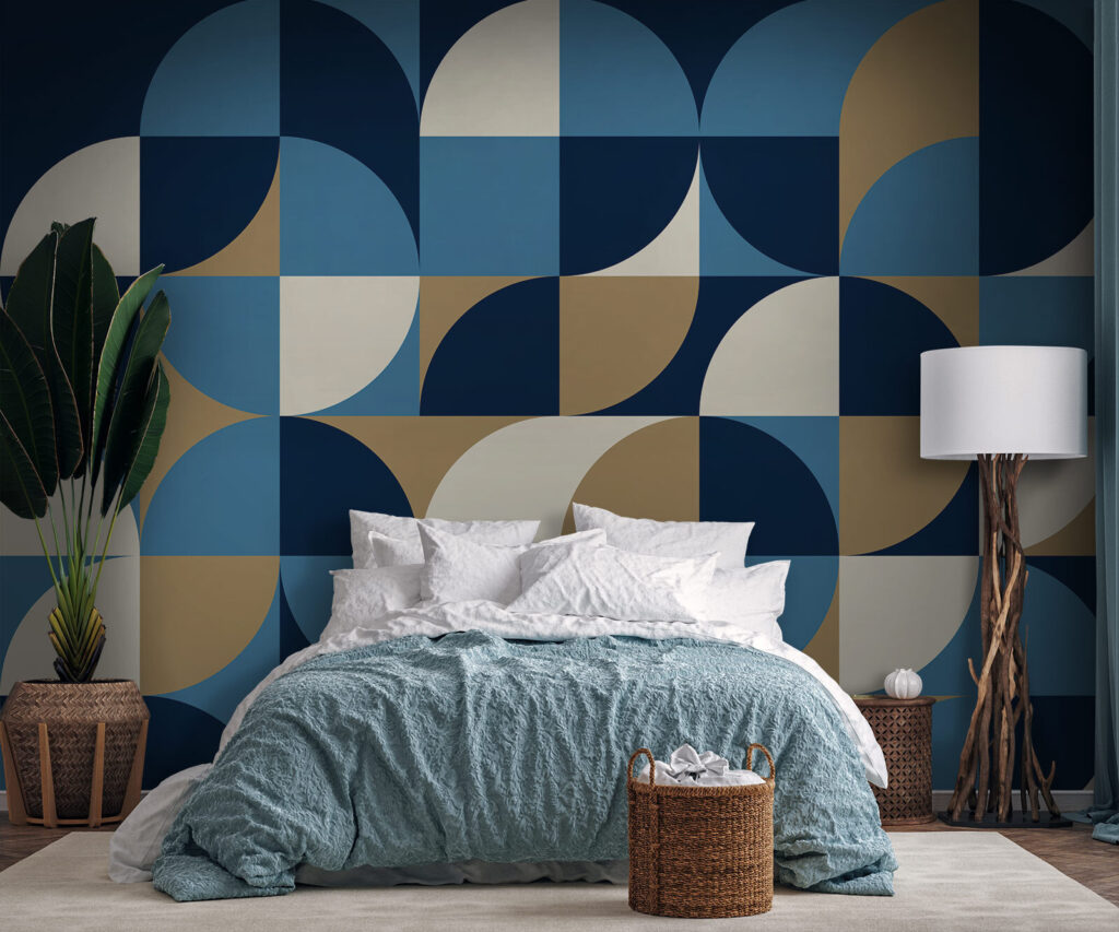 Blau-weiße Geometrie — Interieur 1