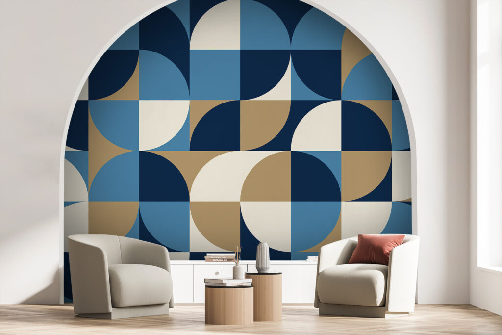 Blau-weiße Geometrie — Interieur 2