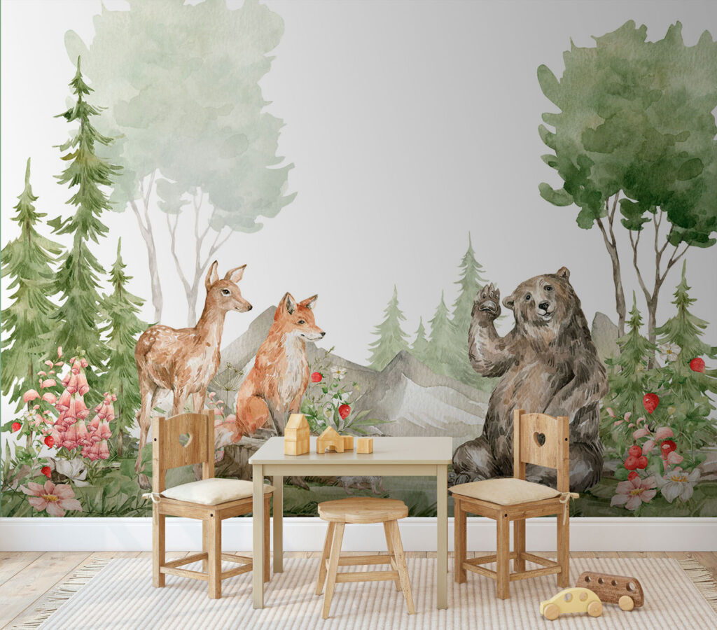 Waldtiere in Aquarell — Interieur 1