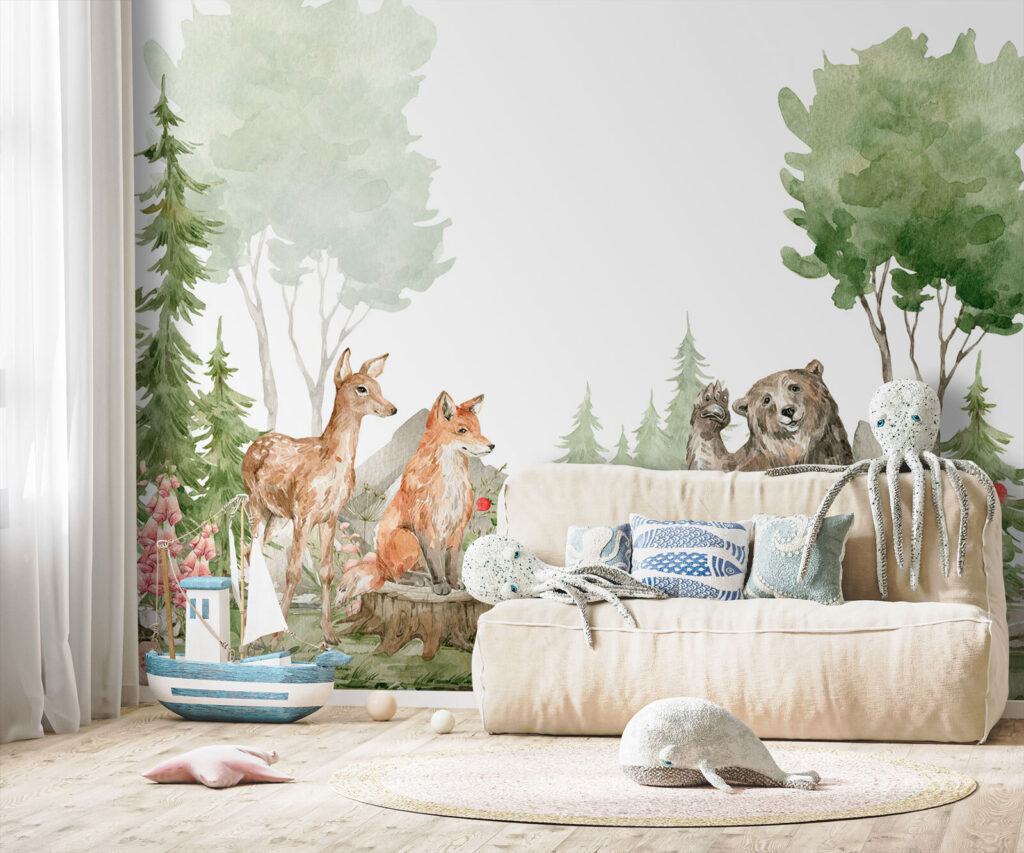 Waldtiere in Aquarell — Interieur 3
