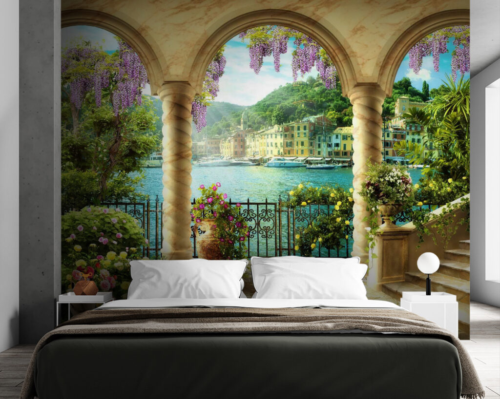 Blumenbalkon hinter goldenen Bögen — Interieur 3
