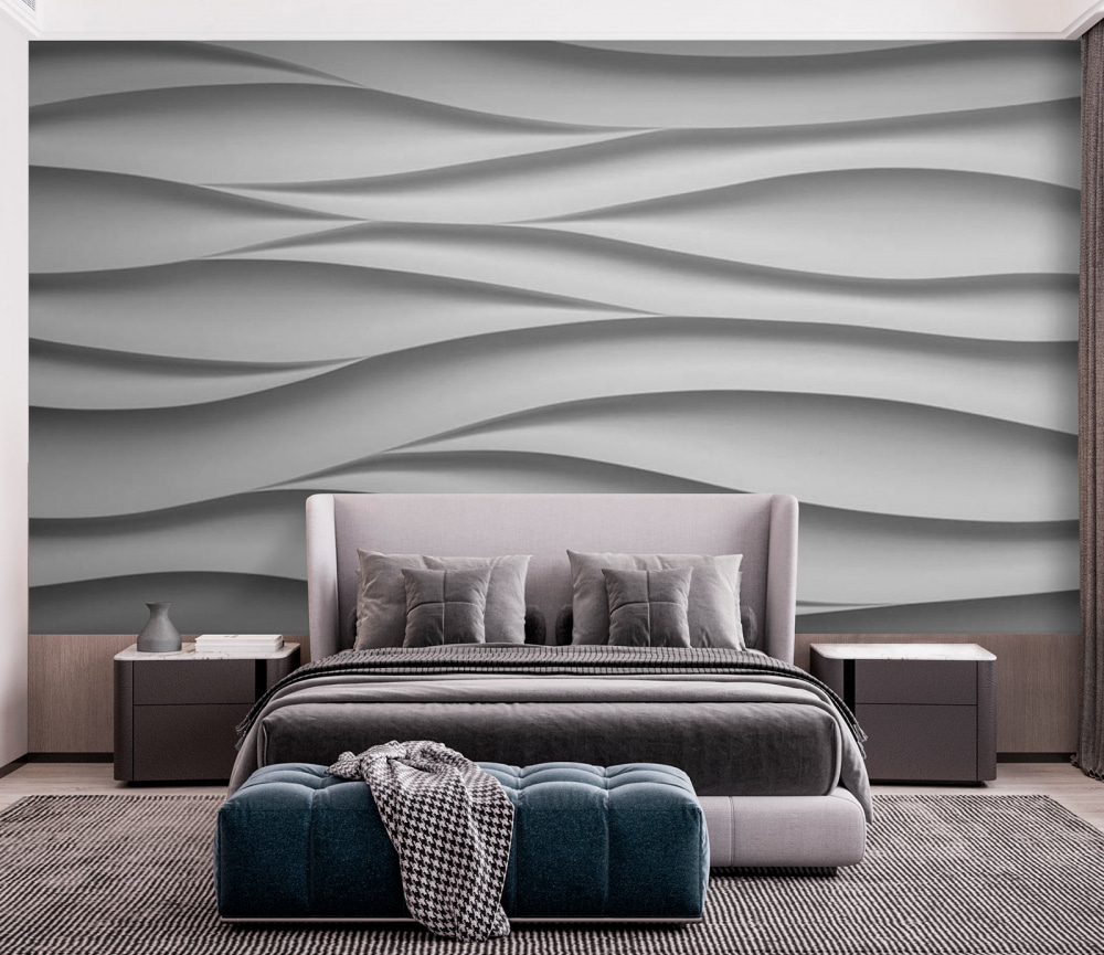 Gemächliche weiße Wellen in einem Interieur