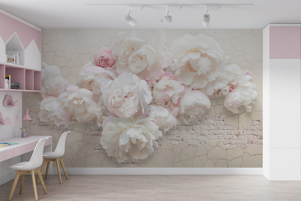 Rosen auf rissigem Weiß — Interieur 3