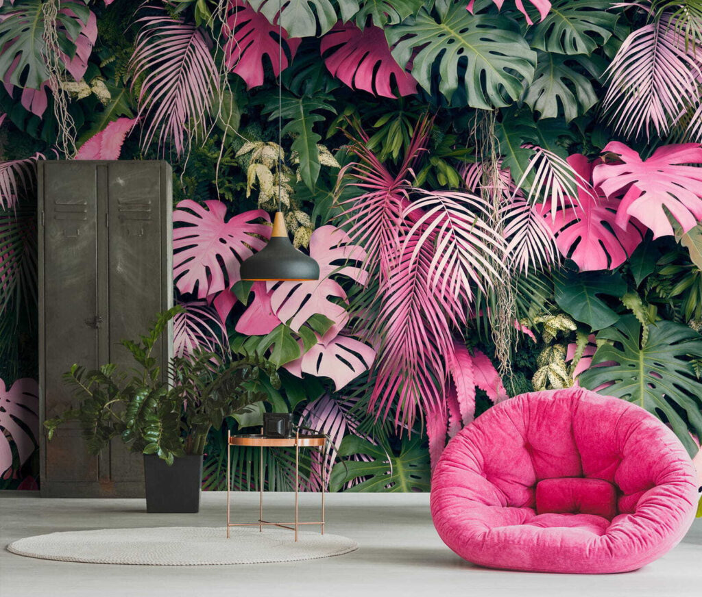 Rosa Blätter mit Tiefe in einem Interieur