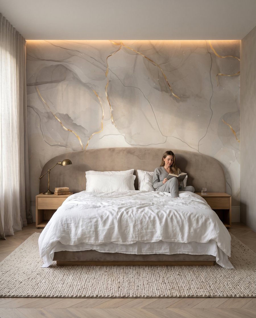 Blasse Adern mit Lichtspuren in einem Interieur