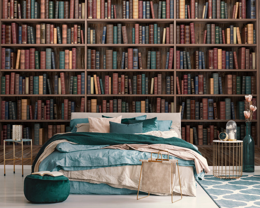 Stille Bibliothek in einem Interieur