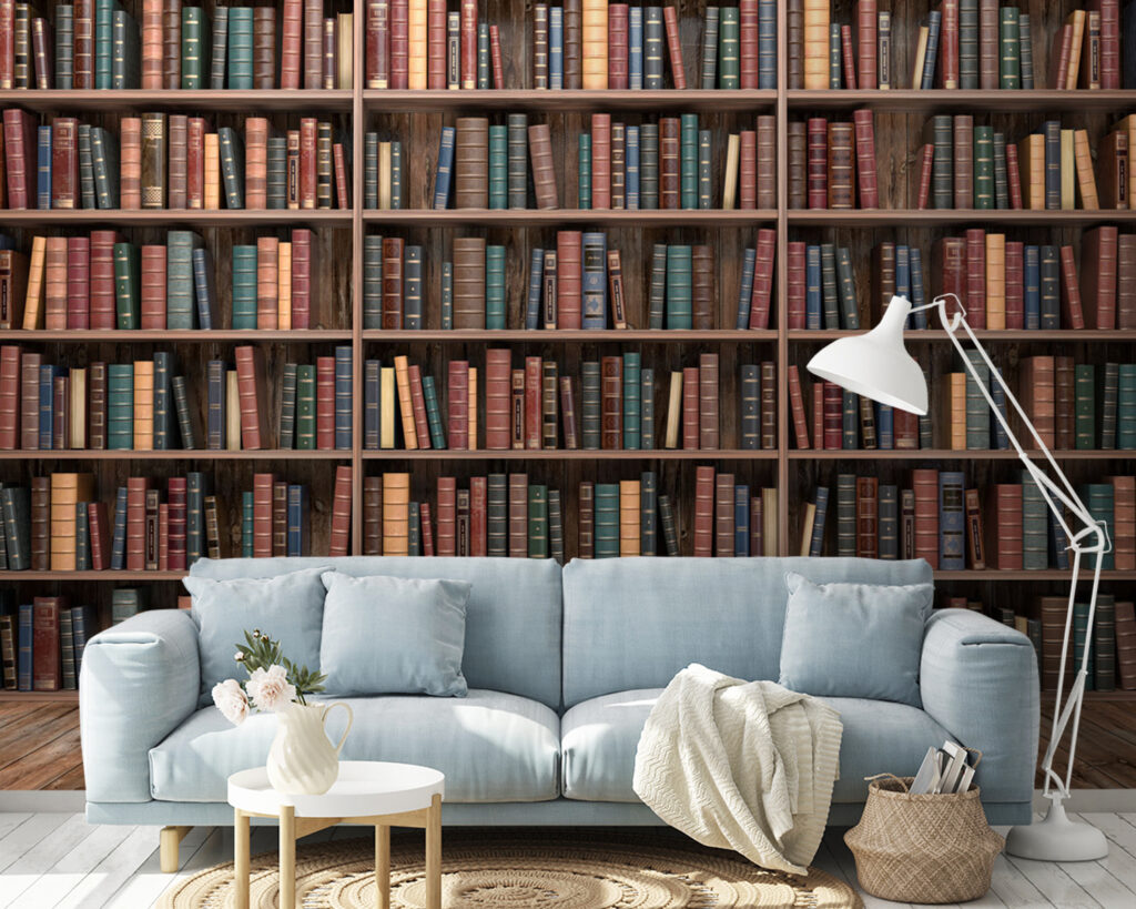 Stille Bibliothek in einem Interieur
