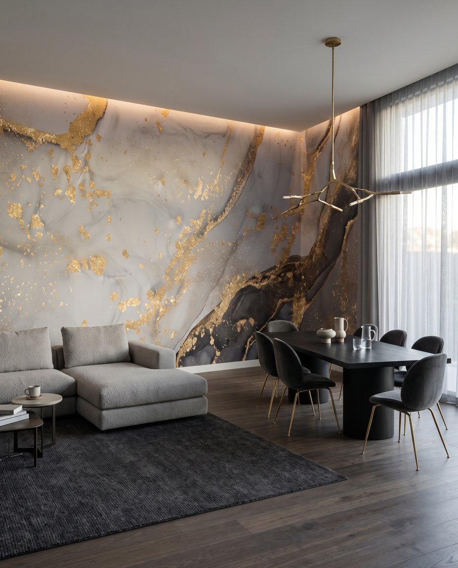Goldspuren zwischen dunklen Adern — Interieur 3