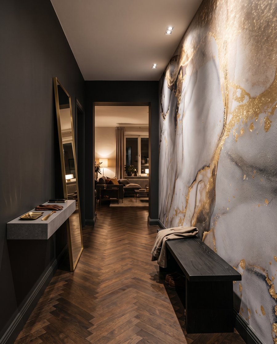 Goldspuren zwischen dunklen Adern — Interieur 4