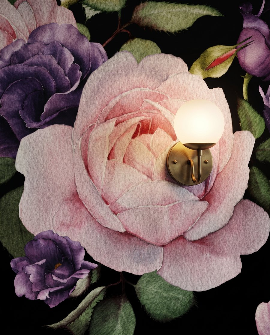 Rosen auf nachtschwarzem Grund — Detail