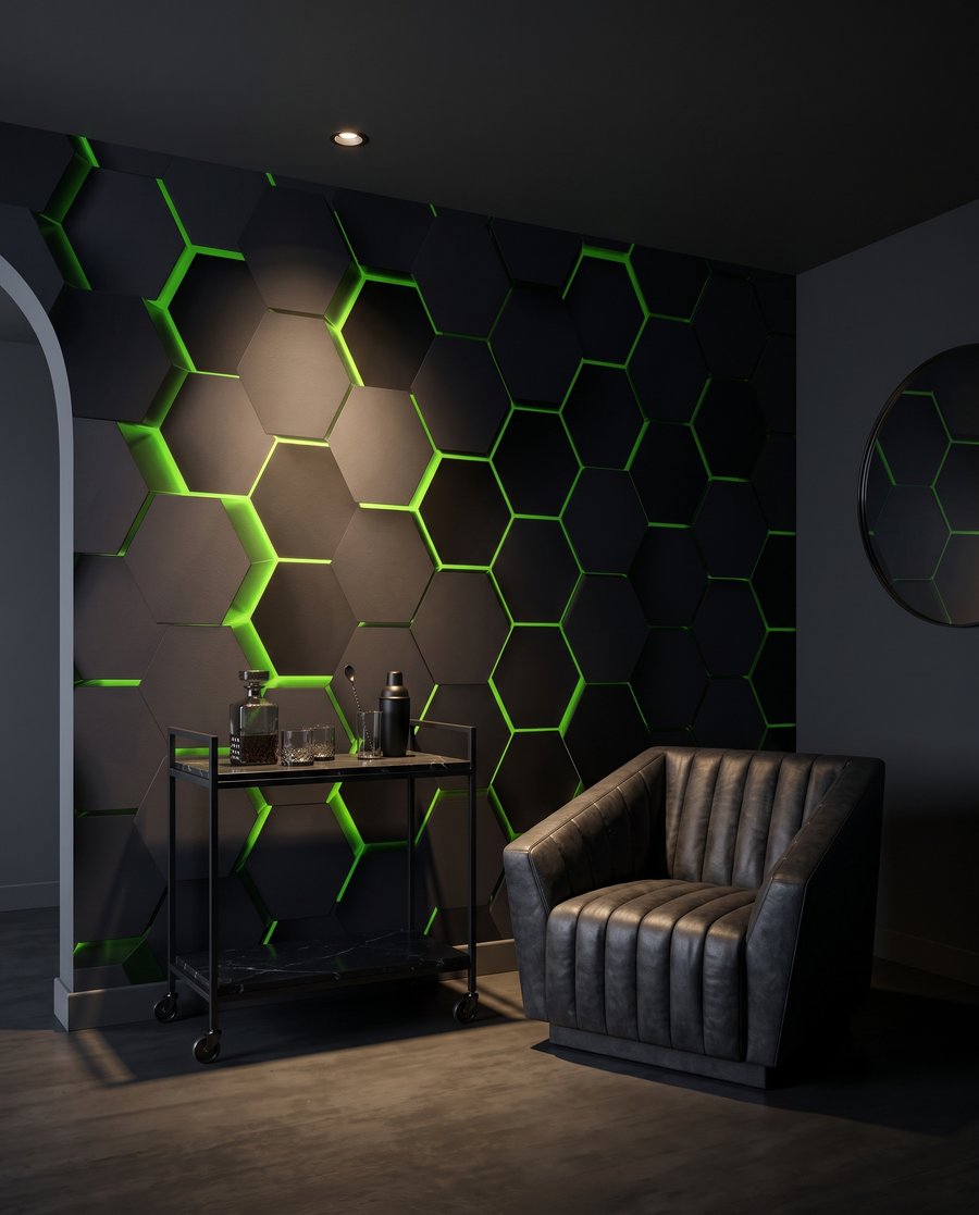 Licht in Sechsecken — Interieur 6