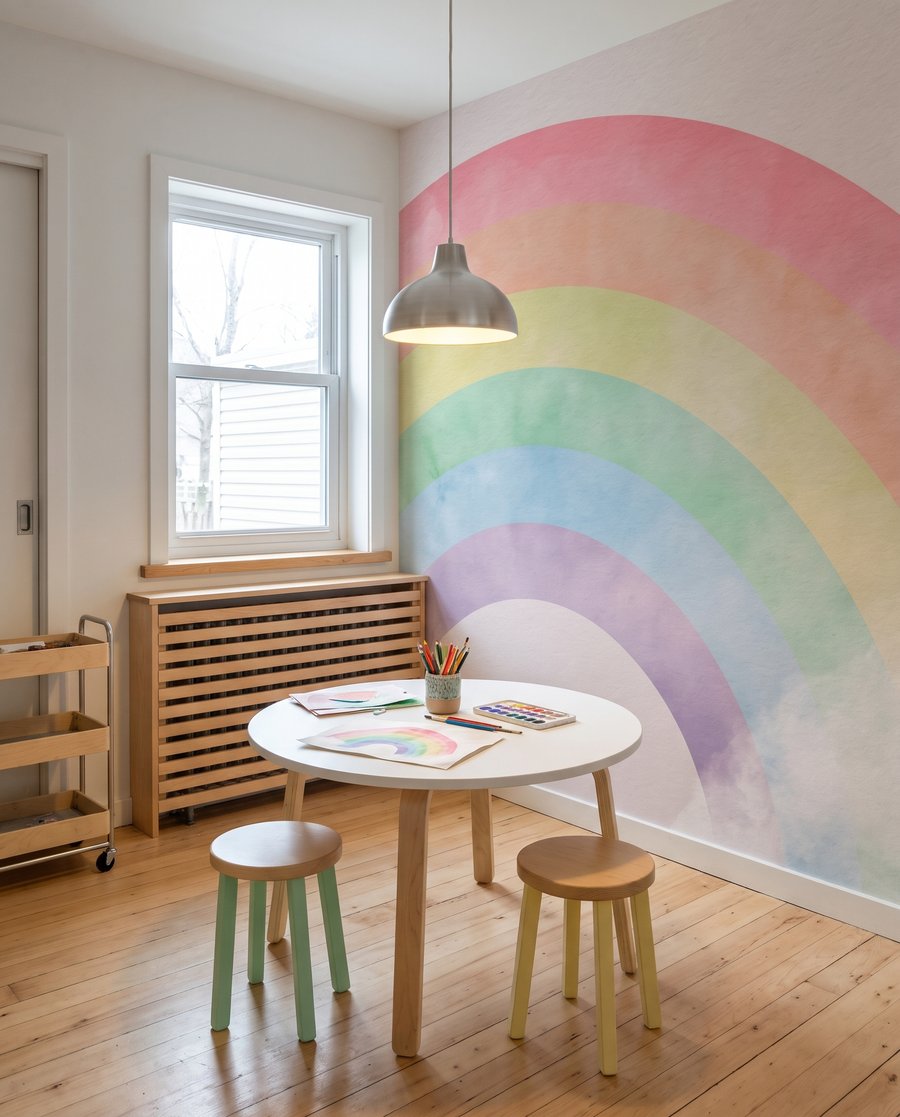 Regenbogen in sanftem Aquarell — Interieur 4