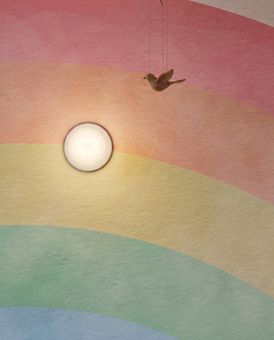 Regenbogen in sanftem Aquarell — Detail