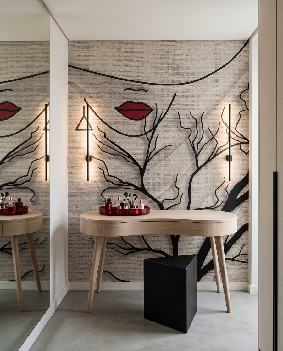 Gesicht zwischen Zweigen — Interieur 3