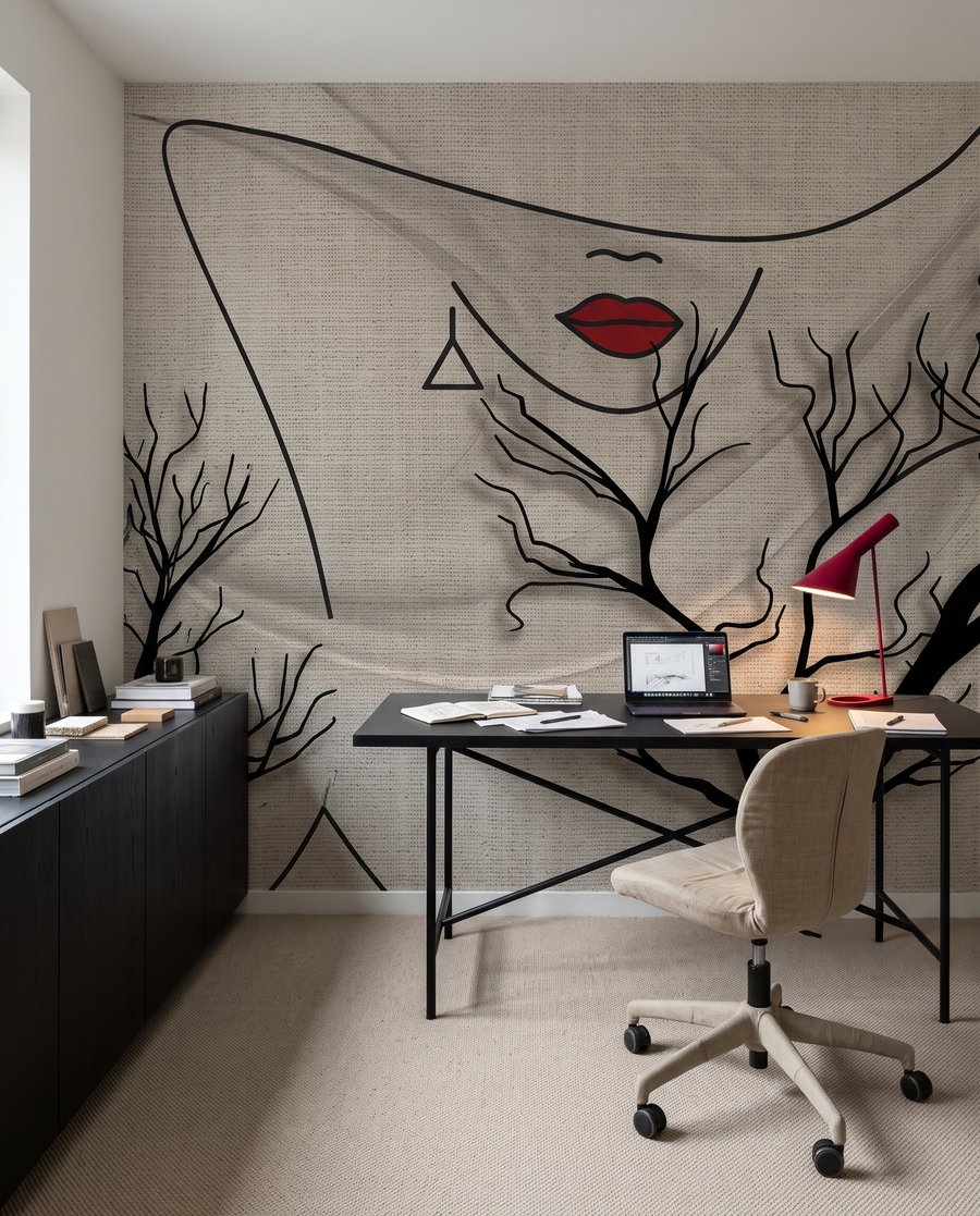 Gesicht zwischen Zweigen — Interieur 8