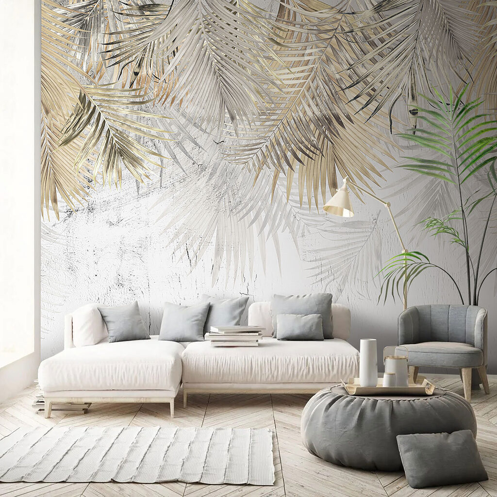 Palmwedel über verwitterten Schichten — Interieur 4