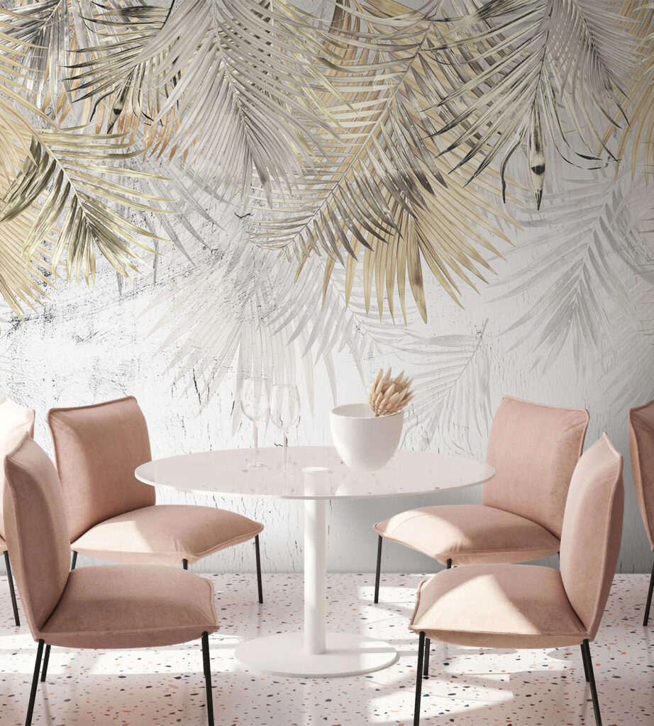 Palmwedel über verwitterten Schichten — Interieur 2
