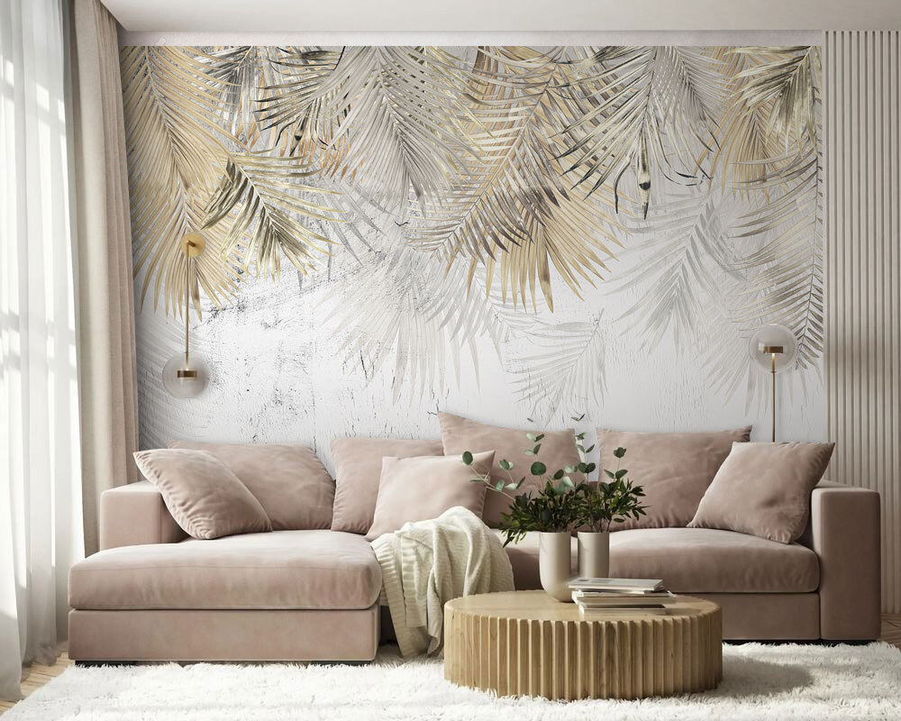Palmwedel über verwitterten Schichten — Interieur 3